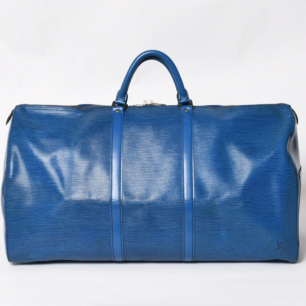 LOUIS VUITTON Keepall Boston Bag Epi Leather Toledo Blue